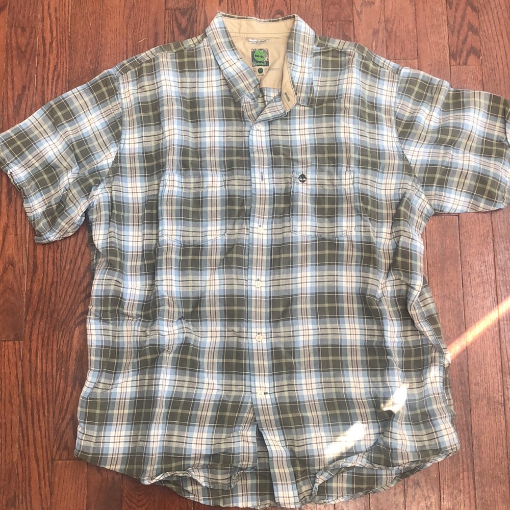 Timberland plaid short sleeve shirt XL